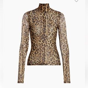 Ronny Kobo lorden leopard mock neck top